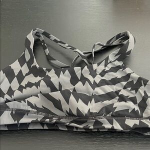 lululemon athletica Black & Gray Abstract Crisscross Sports Bra